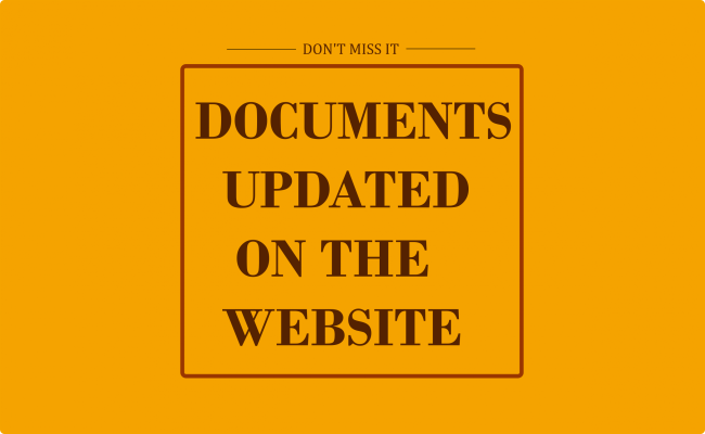 Dont' miss it! Documents updated on the website